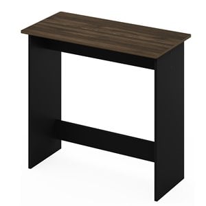 Pemberly Row Engineered Wood Simplistic Study Table in Columbia Walnut/Black