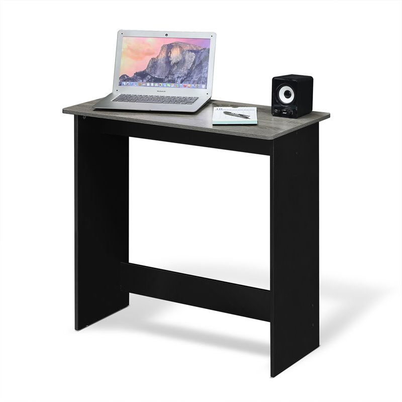 Pemberly Row Engineered Wood Simplistic Study Table in French Oak Gray/Black