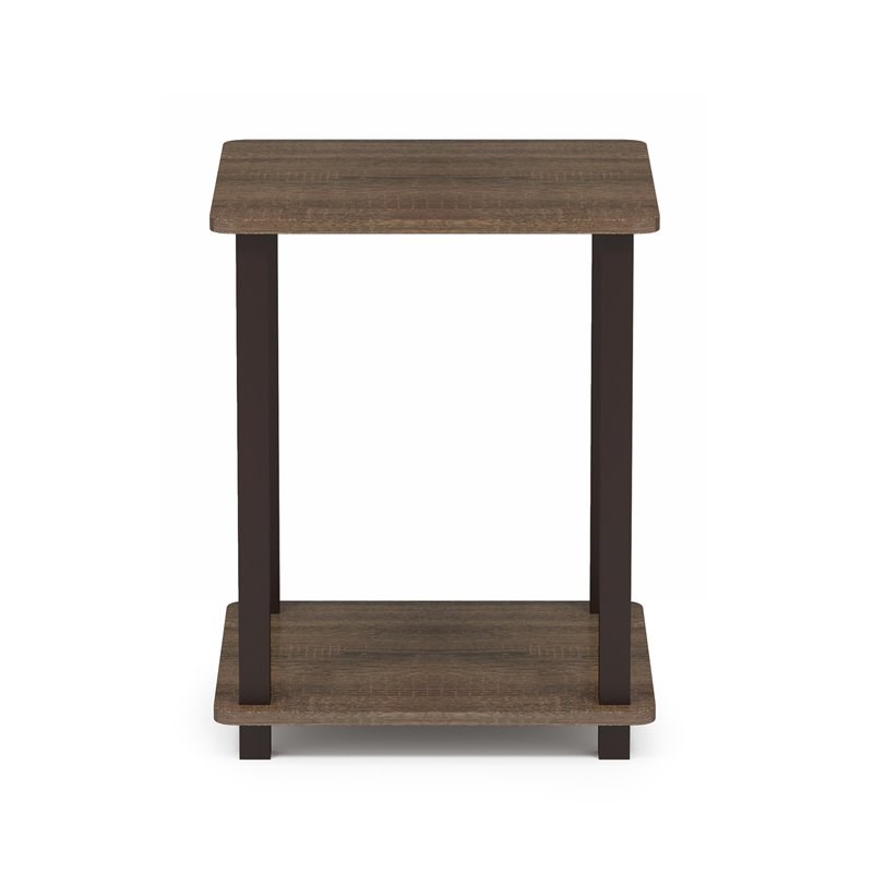Pemberly Row Engineered Wood Simplistic End Table in Walnut/Brown (Set of 2)