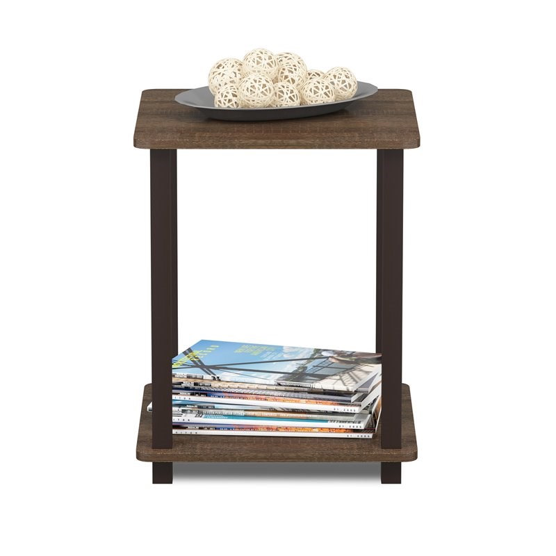 Pemberly Row Engineered Wood Simplistic End Table in Walnut/Brown (Set of 2)