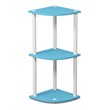 Pemberly Row Turn-N-Tube Wood 3-Tier Corner Display Rack in Light Blue/White