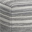 Pemberly Row Contemporary Square Square Woven Pouf in Black Melange and White