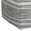 Pemberly Row Contemporary Square Square Woven Pouf in Black Melange and White
