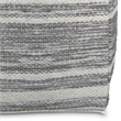 Pemberly Row Contemporary Square Square Woven Pouf in Black Melange and White