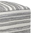 Pemberly Row Contemporary Square Square Woven Pouf in Black Melange and White