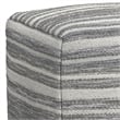 Pemberly Row Contemporary Square Square Woven Pouf in Black Melange and White