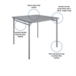 Pemberly Row 5-Piece Folding Fabric Dining Set & 34