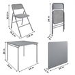 Pemberly Row 5-Piece Folding Fabric Dining Set & 34