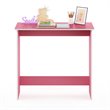 Pemberly Row Contemporary Engineered Wood Simplistic Study Table in Pink/White