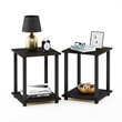Pemberly Row Engineered Wood Simplistic End Table in Espresso/Black (Set of 2)