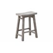Pemberly Row Wood Saddle Counter Height Stool Storm Gray Wire-Brush (Set of 2)