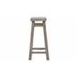 Pemberly Row Wood Saddle Counter Height Stool Storm Gray Wire-Brush (Set of 2)