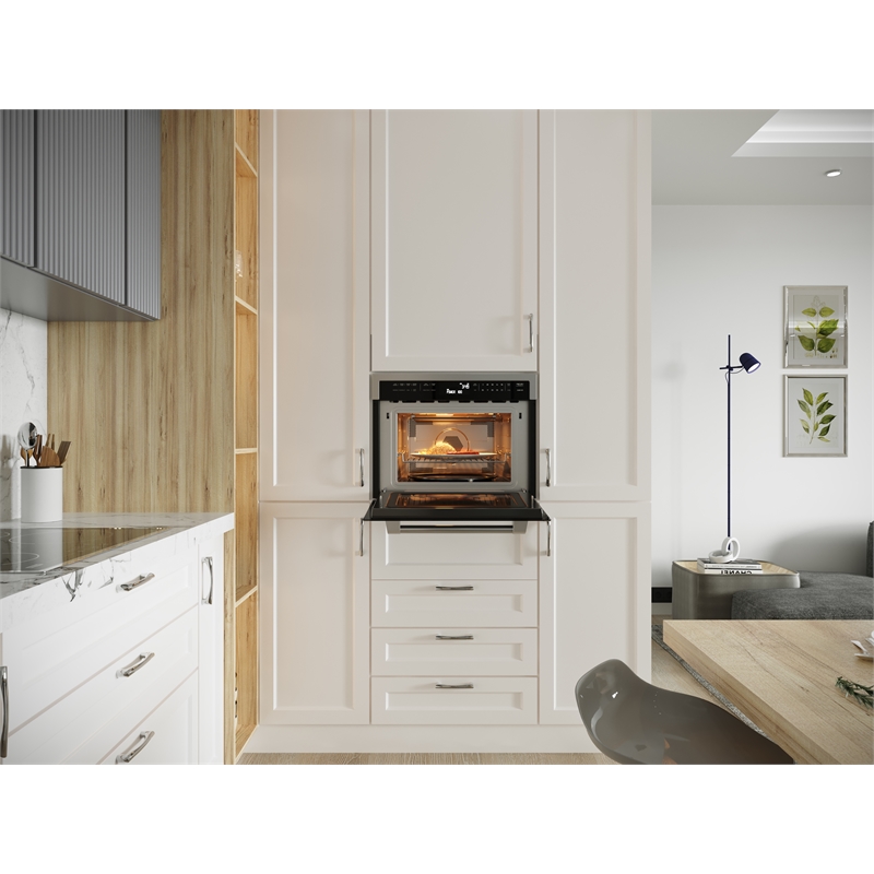 Pemberly Row 24 in. Stainless Steel Convection Oven with Microwave 1.5 cu. ft.