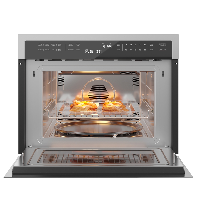 Pemberly Row 24 in. Stainless Steel Convection Oven with Microwave 1.5 cu. ft.