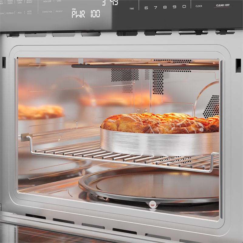 Pemberly Row 24 in. Stainless Steel Convection Oven with Microwave 1.5 cu. ft.