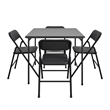 Pemberly Row 5-Piece Folding Fabric Dining Set & 34