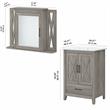 Pemberly Row Engineered Wood Bathroom Vanity Sink with Mirror in Driftwood Gray
