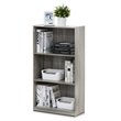 Pemberly Row Engineered Wood 3-Tier Bookcase Storage Shelves in French Oak Gray