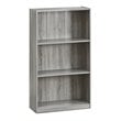 Pemberly Row Engineered Wood 3-Tier Bookcase Storage Shelves in French Oak Gray
