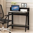 Pemberly Row Engineered Wood Simplistic A Frame Computer Desk in Black/Oak Gray