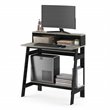 Pemberly Row Engineered Wood Simplistic A Frame Computer Desk in Black/Oak Gray