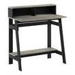 Pemberly Row Engineered Wood Simplistic A Frame Computer Desk in Black/Oak Gray