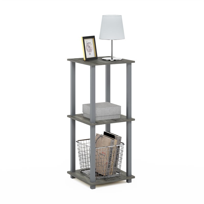 Pemberly Row Engineered Wood Simplistic End Table in French Oak Gray (Set of 2)