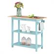 Pemberly Row Three-Tier Butcher Block Kitchen Prep Island w/Drawer in Blue Wood