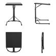 Pemberly Row Multi-Functional Adjustable Height Folding Activity Table in Black