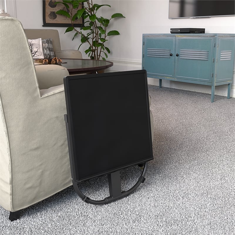 Pemberly Row Multi-Functional Adjustable Height Folding Activity Table in Black