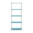 Pemberly Row Turn-S-Tube Engineered Wood 5-Tier Shelf Display Rack in Blue/White