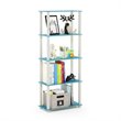 Pemberly Row Turn-S-Tube Engineered Wood 5-Tier Shelf Display Rack in Blue/White