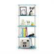 Pemberly Row Turn-S-Tube Engineered Wood 5-Tier Shelf Display Rack in Blue/White