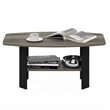 Pemberly Row Engineered Wood Simple Design Coffee Table in French Oak Gray/Black