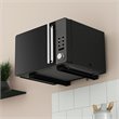 Pemberly Row Steel Universal Wall-Mounted Microwave Brackets in Black (Set of 2)