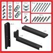 Pemberly Row Steel Universal Wall-Mounted Microwave Brackets in Black (Set of 2)