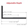Pemberly Row Steel Universal Wall-Mounted Microwave Brackets in Black (Set of 2)