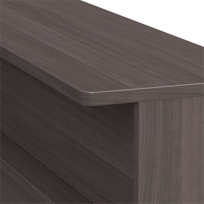 Pemberly Row 60W x 30D Reception Desk with Shelf in Storm Gray - Engineered Wood