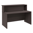 Pemberly Row 60W x 30D Reception Desk with Shelf in Storm Gray - Engineered Wood