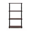 Pemberly Row Turn-N-Tube Engineered Wood 4-Tier Shelf Display Rack in Cherry