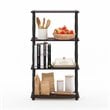 Pemberly Row Turn-N-Tube Engineered Wood 4-Tier Shelf Display Rack in Cherry