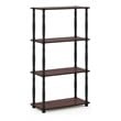 Pemberly Row Turn-N-Tube Engineered Wood 4-Tier Shelf Display Rack in Cherry