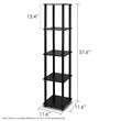 Pemberly Row Turn-N-Tube 5-Tier Corner Square Rack Display Shelf in Espresso