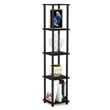 Pemberly Row Turn-N-Tube 5-Tier Corner Square Rack Display Shelf in Espresso