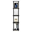 Pemberly Row Turn-N-Tube 5-Tier Corner Square Rack Display Shelf in Espresso
