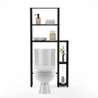 Pemberly Row Turn-N-Tube Toilet Space Saver with 5 Shelves in Espresso/Black