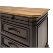 Pemberly Row Executive Credenza Desk Writing Table With Wood Plank Top Brown