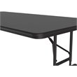Pemberly Row Adjustable Height Melamine Top Folding Table in Black Granite