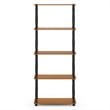 Pemberly Row Turn-N-Tube Wood 5-Tier Shelf Display Rack in Light Cherry