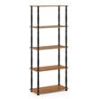 Pemberly Row Turn-N-Tube Wood 5-Tier Shelf Display Rack in Light Cherry